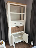 Mooie witte houten kast met mand!, Ophalen, Gebruikt, 200 cm of meer, Klassiek