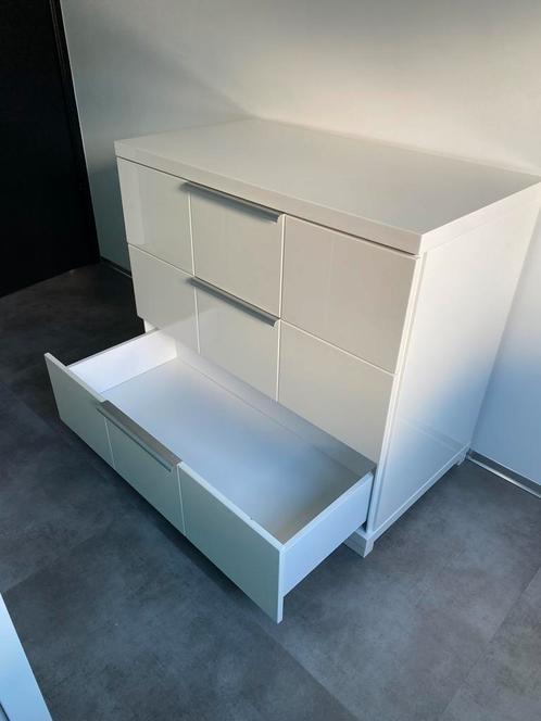 Ledikant en commode interbaby hoogglans wit, Huis en Inrichting, Kasten | Schoenenkasten, Gebruikt, Ophalen of Verzenden