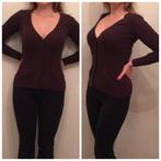 Zara bruin fijngebreid V-hals vest pullover angora maat S, Bruin, Zara, Nieuw, Ophalen of Verzenden