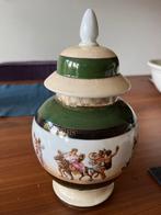 Antieke Vaas met Deksel - Griekse Taferelen Decoratie, Antiek en Kunst, Antiek | Vazen, Ophalen of Verzenden