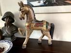 Vintage, mooi beschilderd houten paard., Ophalen of Verzenden