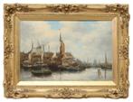 Hermanus Koekkoek II jr. 1836-1909 Stad aan een rivier, Ophalen of Verzenden