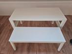 Verstelbaar wit bureau met bankje (resp. Ikea Pahl & Sigurd), Ophalen, In hoogte verstelbaar, Gebruikt, Bureau