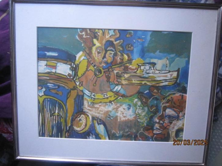 MIXED MEDIA, Mooi schilderij in opdracht DIRECT BANK, Antiek en Kunst, Kunst | Schilderijen | Modern, Ophalen