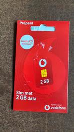 Nieuwe Vodafone Prepaid Simkaart - 2GB + €5 tegoed, Telecommunicatie, Prepaidkaarten en Simkaarten, Ophalen of Verzenden, Nieuw