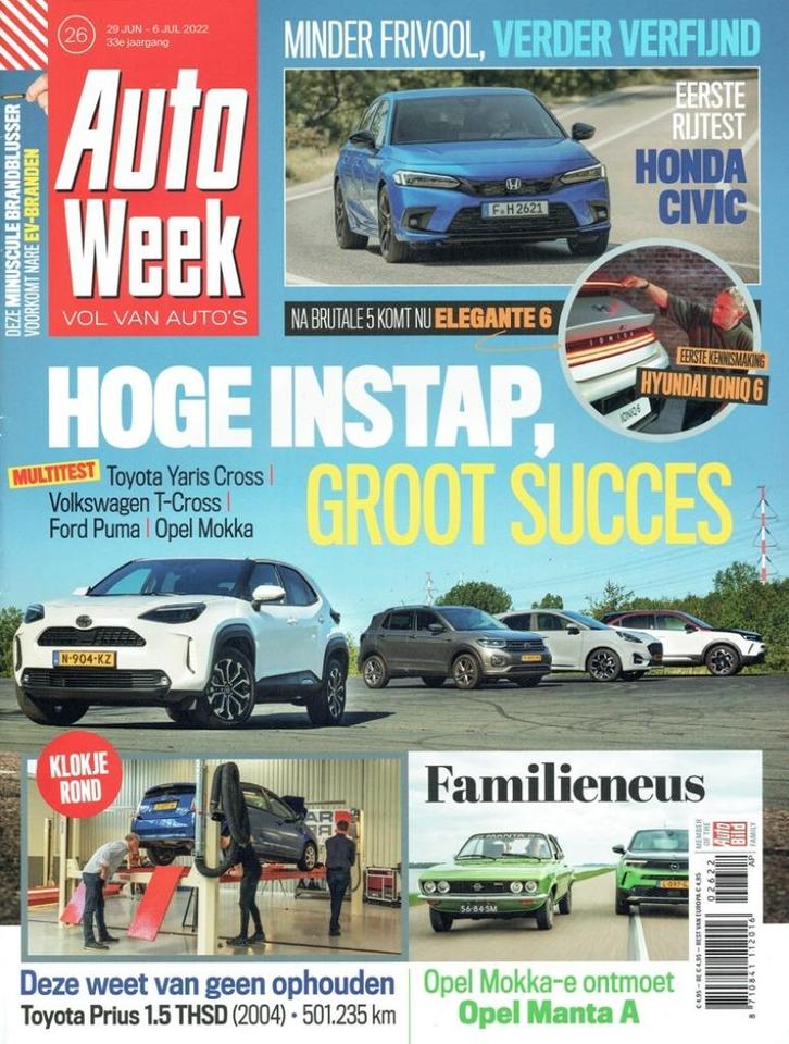Autoweek 2022 nr. 26 (o.a. Toyota Yaris Cross & VW T-Cross), Boeken, Auto's | Folders en Tijdschriften, Gelezen, Algemeen, Verzenden