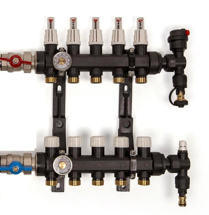 NIEUW RBM Verdeler Kunststof 6 groepen Vloerverwarming, Doe-het-zelf en Verbouw, Thermostaten, Nieuw, Ophalen of Verzenden
