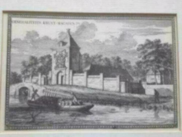 gravure Generaliteits Kruitmagazijn Staten van Holland Delft, Antiek en Kunst, Kunst | Etsen en Gravures, Ophalen