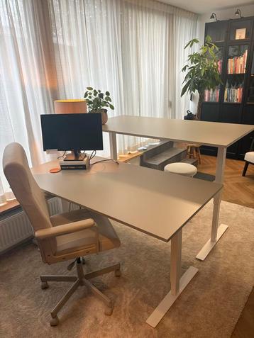 TROTTEN Zit/Sta Bureau - Beige/Wit - 160x80cm beschikbaar voor biedingen