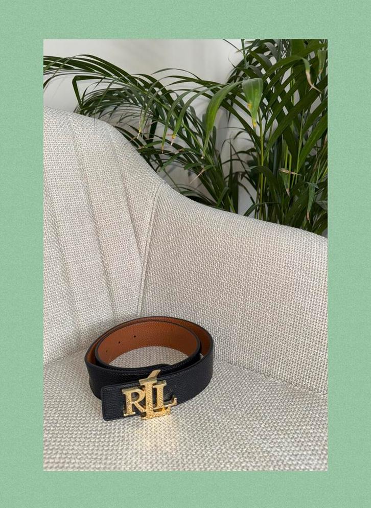 Riem (Ralph Lauren), Kleding | Dames, Riemen en Ceinturen, Zo goed als nieuw, Heupriem, 80 tot 90 cm, 3 tot 5 cm, Zwart, Ophalen of Verzenden