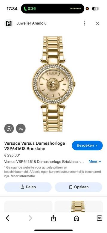 Versace Versus Dameshorloge Goudkleurig beschikbaar voor biedingen