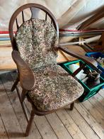 Vintage houten stoel incl kussens, Ophalen, Gebruikt, Hout