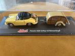 Schuco Porsche 356B met Caravan 1:43, Hobby en Vrije tijd, Modelauto's | 1:18, Ophalen of Verzenden, Nieuw, Auto, Overige merken