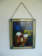 ORIGINEEL GLAS IN LOOD RECLAME"GINDER ALE"UIT JAREN 50/60, Ophalen of Verzenden, Zo goed als nieuw, Reclamebord