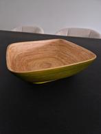 Bamboe fruitschaal groen gelakt, ZGAN, design, Ophalen of Verzenden, Zo goed als nieuw, Rond, Glas