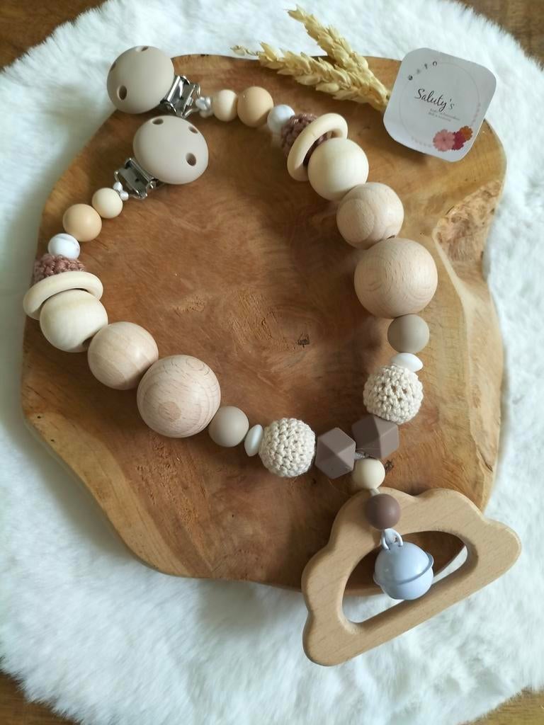 Nieuw, Wagenspanner 'Wolkje, Kinderen en Baby's, Kraamcadeaus en Geboorteborden, Kraamcadeau, Nieuw, Ophalen of Verzenden, Saluty's kinder- en kraamcadeaus