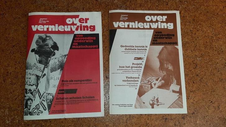 Oude tijdschriften Over Vernieuwing 1981 en 1982 onderwijs, Boeken, Tijdschriften en Kranten, Gelezen, Overige typen, Ophalen of Verzenden