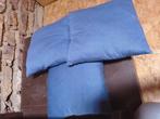 set van 3 blauwe kussentjes, Huis en Inrichting, Woonaccessoires | Kussens, Ophalen of Verzenden, Gebruikt, Blauw, Vierkant
