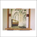 Het interieur van de oude st Bavo-kerk in Haarlem., Antiek en Kunst, Kunst | Schilderijen | Klassiek, Ophalen of Verzenden