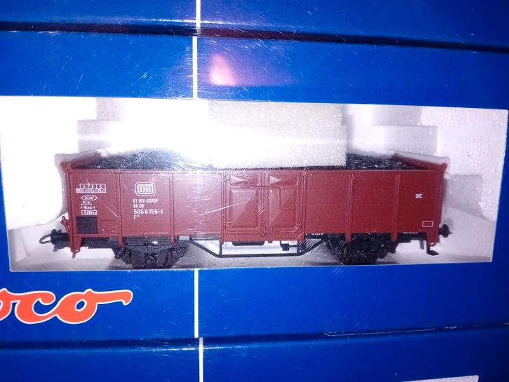 Roco 66074 set 3 stuks open wagens met kolen DB tp IV, Hobby en Vrije tijd, Modeltreinen | H0, Nieuw, Wagon, Gelijkstroom, Roco