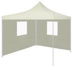 Partytent met 2 zijwanden inklapbaar 2x2 m staal crème, Tuin en Terras, Partytenten, Ophalen of Verzenden