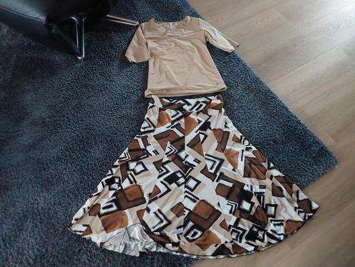 WITTEVEEN ROK MT 38, IN CASE TOP TRAVELSTOF MT S ZEER MOOI., Kleding | Dames, Rokken, Zo goed als nieuw, Overige kleuren, Onder de knie