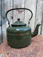 Emaille groen waterketel koffiepot brocante, Antiek en Kunst, Curiosa en Brocante, Ophalen