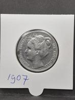 1 gulden 1907 Koningin Wilhelmina, Postzegels en Munten, Munten | Nederland, 1 gulden, Zilver, Ophalen of Verzenden, Koningin Wilhelmina