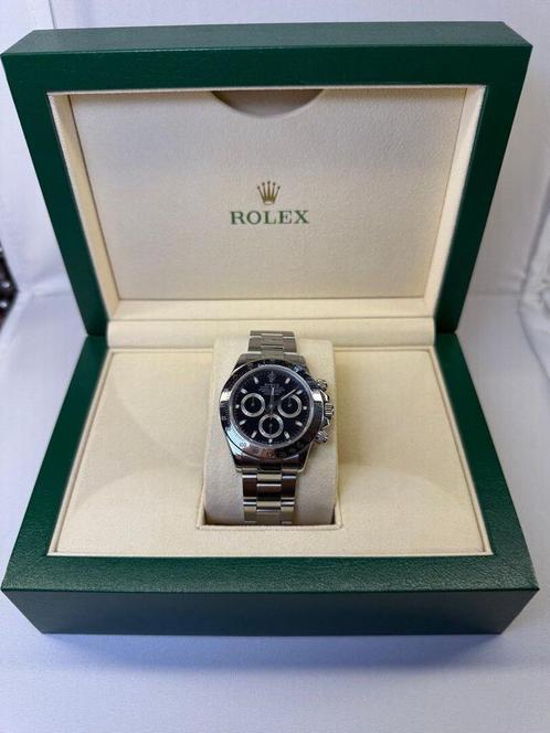 Rolex Daytona 116520 Black 2016, Sieraden, Tassen en Uiterlijk, Horloges | Heren, Zo goed als nieuw, Polshorloge, Rolex, Staal
