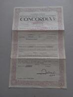 Concordia levensverzekering brief certificaat 1946, Ophalen of Verzenden, Brief