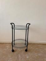 Vintage serveerwagen bijzettafel dranktafel, Minder dan 55 cm, Rond, Ophalen, 45 tot 60 cm