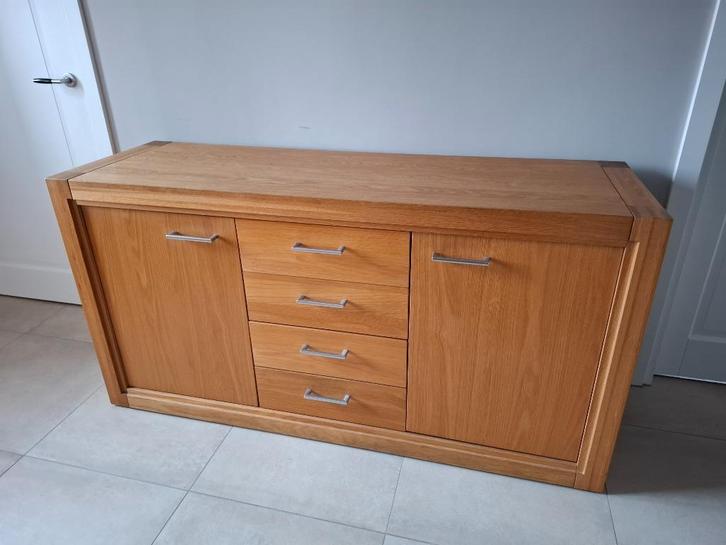 Massief eiken geolied dressoir te koop, Huis en Inrichting, Kasten | Dressoirs, Gebruikt, 150 tot 200 cm, 25 tot 50 cm, Met lade(s)