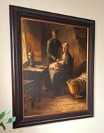 Oud nageschilderd schilderij Bernard de Hoog 100x80 cm, Ophalen