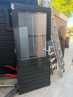 Massieve houten buitendeur inclusief glas, Doe-het-zelf en Verbouw, Deuren en Horren, Ophalen, Gebruikt, 80 tot 100 cm, 200 tot 215 cm