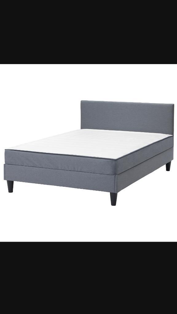 IKEA bed te koop, Huis en Inrichting, Slaapkamer | Bedden, Zo goed als nieuw, Tweepersoons, 140 cm, 200 cm, Stof, Grijs, Ophalen