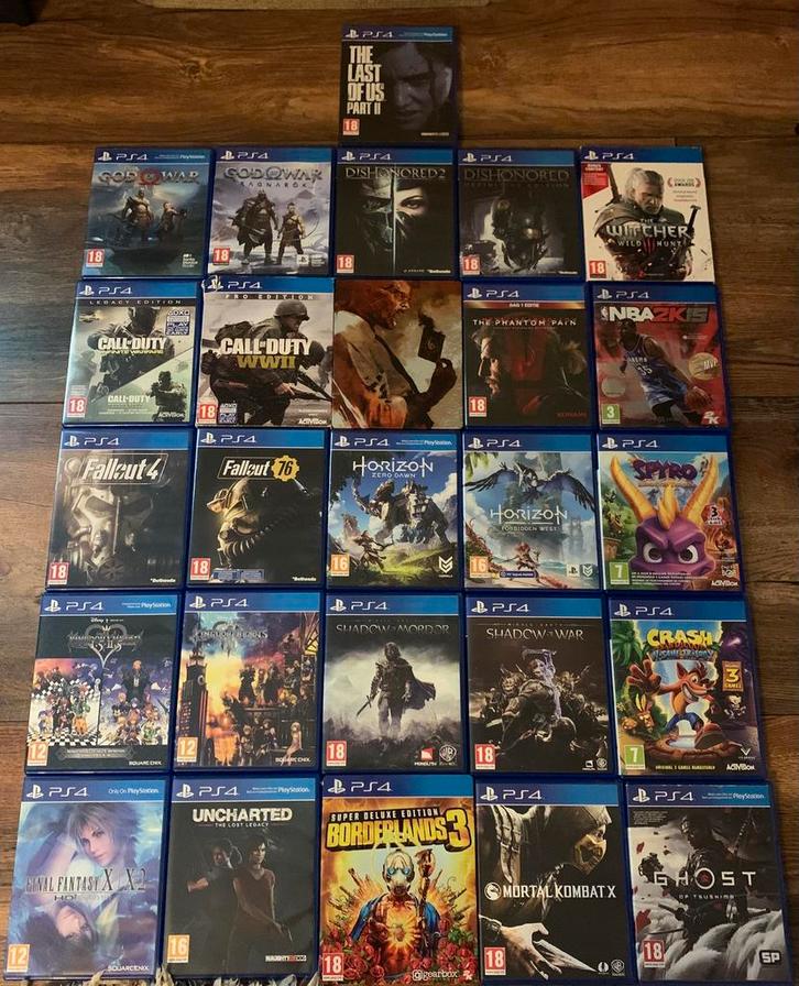 Grote collectie PS4 games, Spelcomputers en Games, Games | Sony PlayStation 2, Gebruikt, Avontuur en Actie, 1 speler, Vanaf 16 jaar