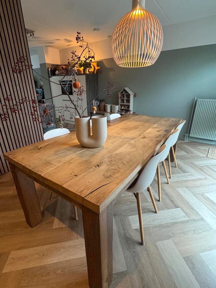 Mooie Eikenhouten eettafel, Huis en Inrichting, Tafels | Eettafels, Gebruikt, 100 tot 150 cm, 200 cm of meer, Vijf personen of meer