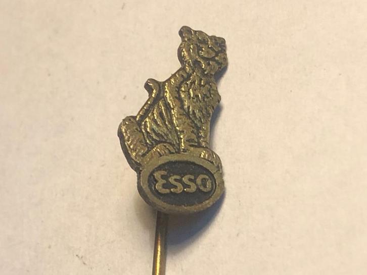 Metalen ESSO Stop een Tijger in je Tank Speld (Zwart)., Verzamelen, Speldjes, Pins en Buttons, Zo goed als nieuw, Speldje of Pin