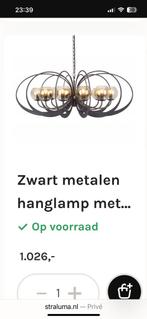 Zwarte metalen hanglampen 2 stuks, Ophalen, Zo goed als nieuw