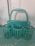 Vintage Flessenhouder  Turquoise, Ophalen, Gebruikt