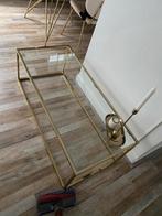 Westwing Salontafel - Gouden Frame & Glazen Blad, Huis en Inrichting, Tafels | Salontafels, 100 tot 150 cm, Minder dan 50 cm, Rechthoekig