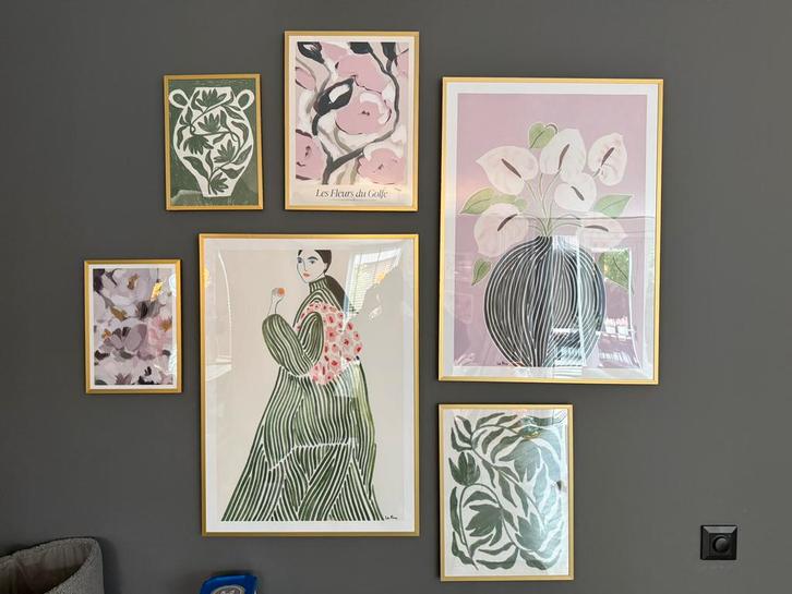 Posterwall Desenio Incl lijsten Lomviken IKEA, Huis en Inrichting, Woonaccessoires | Schilderijen, Tekeningen en Foto's, Zo goed als nieuw
