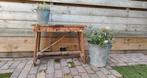 Oud schilders bankje / Industrieel sitetable, Antiek en Kunst, Curiosa en Brocante, Ophalen