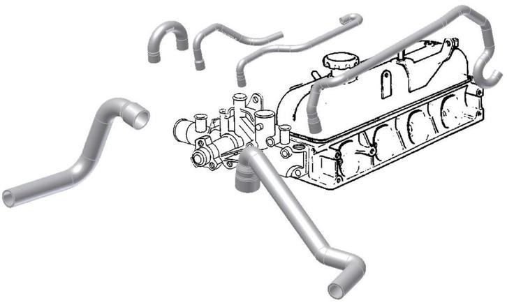 Volvo 340 B14 koelwaterslangen 1986-1991, Auto-onderdelen, Motor en Toebehoren, Volvo, Nieuw, Ophalen of Verzenden