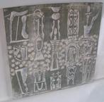 Hubert Bekman NHS houtsnijwerk "Mexicano"voor en achterkant, Antiek en Kunst, Ophalen of Verzenden
