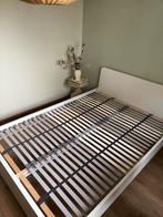 Twijfelaar bed 140x200 met lattenbodem, Huis en Inrichting, Slaapkamer | Bedden, Ophalen, Wit, 140 cm, Zo goed als nieuw