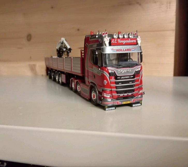 Scania S A.E. Hoogendoorn steentrailer Tekno, Hobby en Vrije tijd, Modelauto's | 1:50, Nieuw, Bus of Vrachtwagen, Tekno, Ophalen of Verzenden