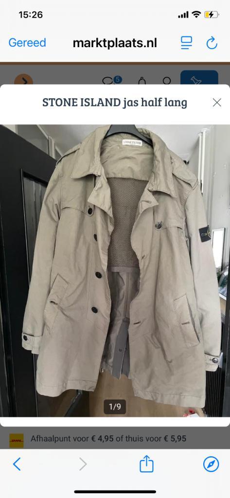 Stone Island jas, Kleding | Heren, Jassen | Zomer, Zo goed als nieuw, Maat 56/58 (XL), Grijs, Ophalen of Verzenden