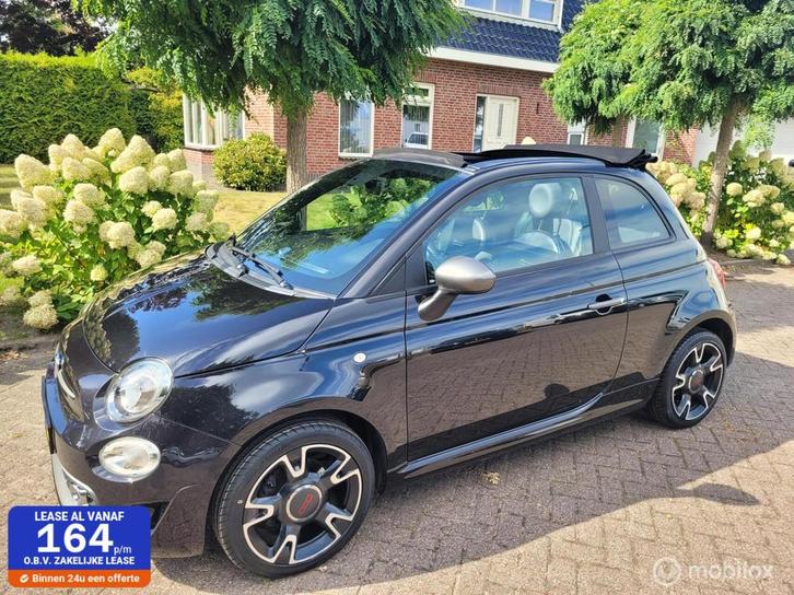 Fiat 500 0.9 TwinAir turbo S, cabrio, leer.clima., Auto's, Fiat, Bedrijf, Te koop, ABS, Airbags, Airconditioning, Alarm, Bluetooth