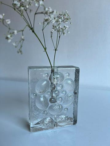 Vintage Walther Glass Solifleur Vaas Dik Glas Bloemen 70’s beschikbaar voor biedingen